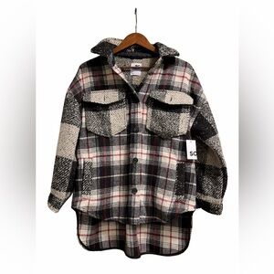 SO Plaid Button-Up Jacket NWT